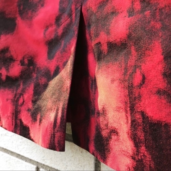 Banana Republic Black Cherry Red Abstract Watercolor Sheath Dress - Picture 5 of 8